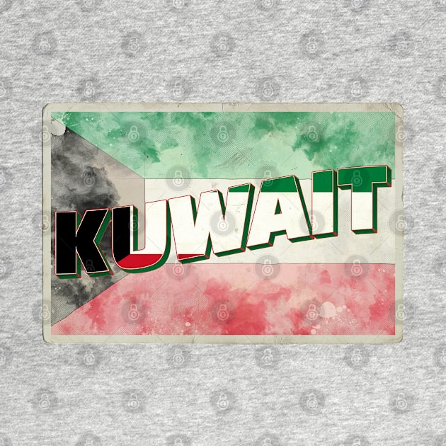 Kuwait Vintage style retro souvenir by DesignerPropo